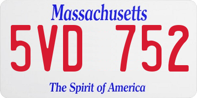 MA license plate 5VD752