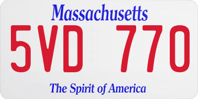 MA license plate 5VD770