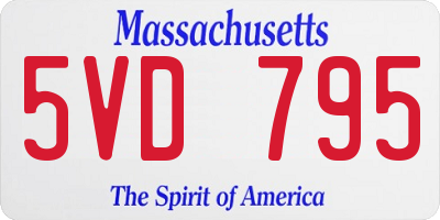 MA license plate 5VD795