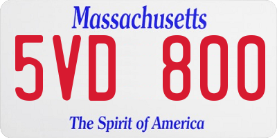 MA license plate 5VD800