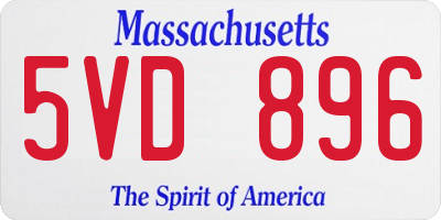 MA license plate 5VD896