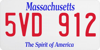MA license plate 5VD912