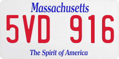 MA license plate 5VD916