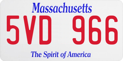 MA license plate 5VD966