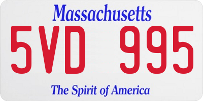 MA license plate 5VD995