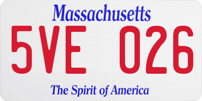 MA license plate 5VE026