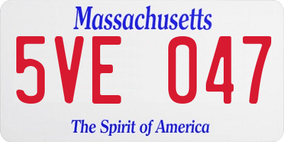 MA license plate 5VE047