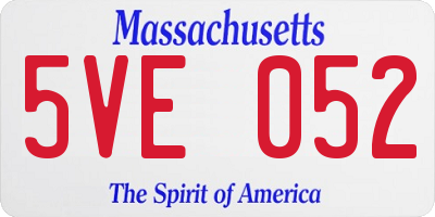 MA license plate 5VE052
