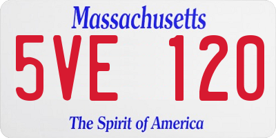 MA license plate 5VE120