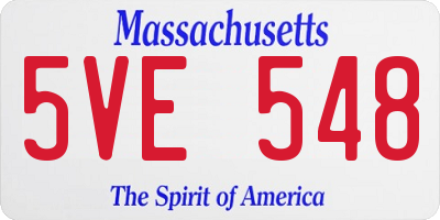 MA license plate 5VE548