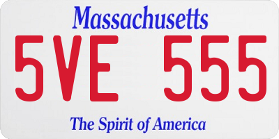 MA license plate 5VE555