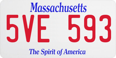 MA license plate 5VE593