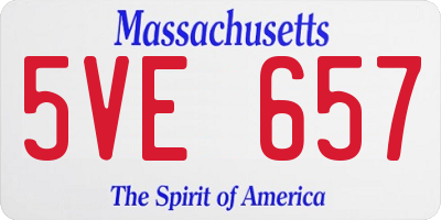 MA license plate 5VE657