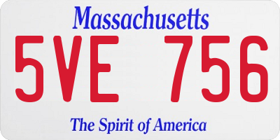 MA license plate 5VE756
