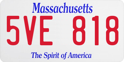 MA license plate 5VE818