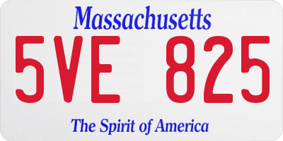 MA license plate 5VE825