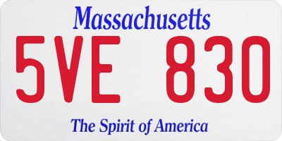 MA license plate 5VE830