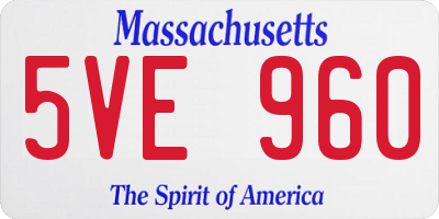 MA license plate 5VE960