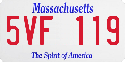 MA license plate 5VF119