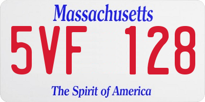 MA license plate 5VF128