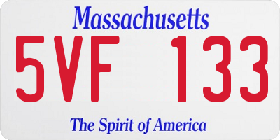 MA license plate 5VF133