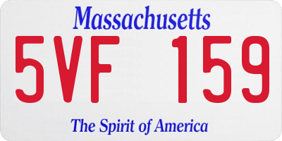 MA license plate 5VF159