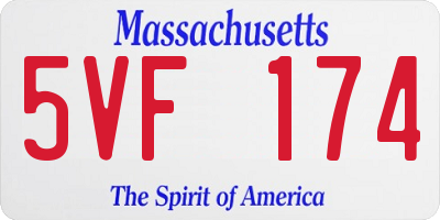 MA license plate 5VF174