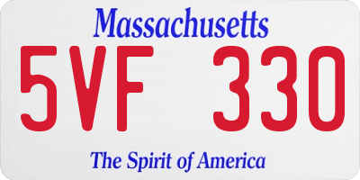 MA license plate 5VF330