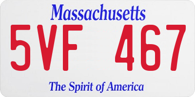 MA license plate 5VF467