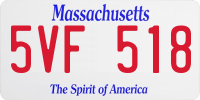 MA license plate 5VF518