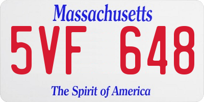 MA license plate 5VF648