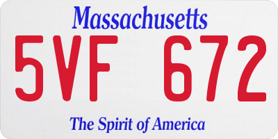 MA license plate 5VF672