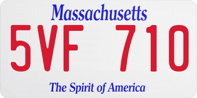 MA license plate 5VF710