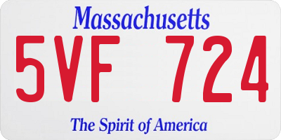 MA license plate 5VF724