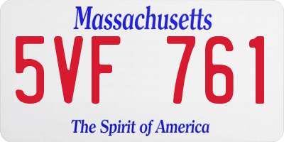MA license plate 5VF761