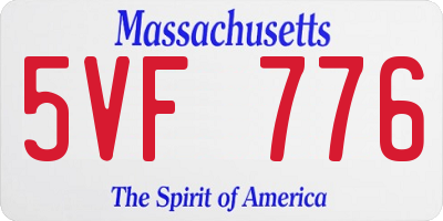 MA license plate 5VF776