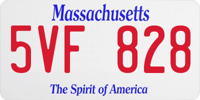 MA license plate 5VF828