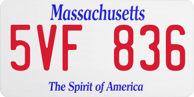MA license plate 5VF836