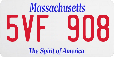 MA license plate 5VF908