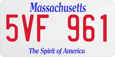 MA license plate 5VF961