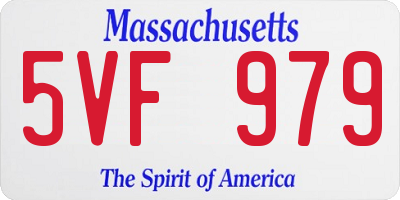MA license plate 5VF979