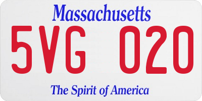 MA license plate 5VG020