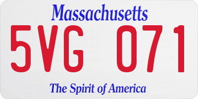 MA license plate 5VG071