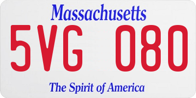 MA license plate 5VG080