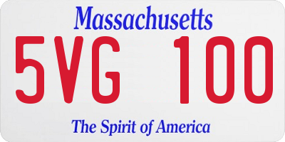 MA license plate 5VG100
