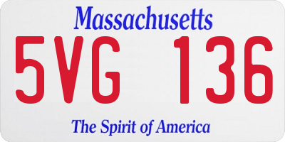 MA license plate 5VG136