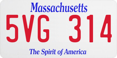 MA license plate 5VG314