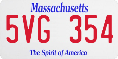 MA license plate 5VG354