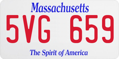 MA license plate 5VG659