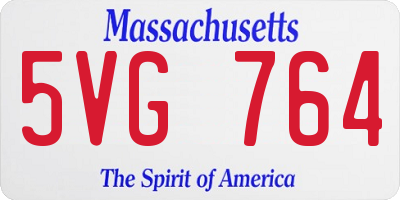 MA license plate 5VG764